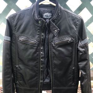 Black leather boys jacket